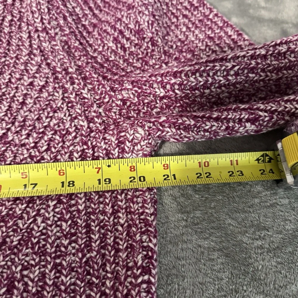 LOFT Blend Knit Sweater Womens L Pink‎ Marled Long Sleeve V Neck